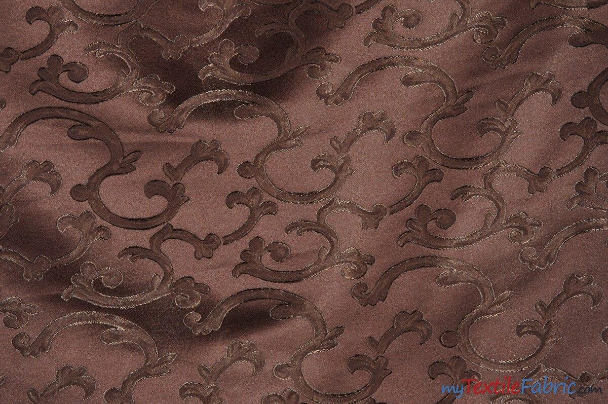 Vineyard Scarlet Jacquard Polyester Fabric - Vineyard Pattern, 58/60" Width, Multiple Colors (1 Yard)