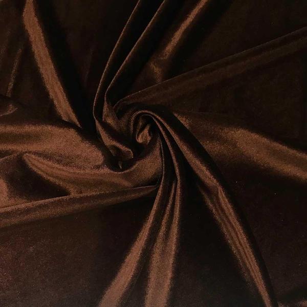Brown Stretch Velvet Fabric,