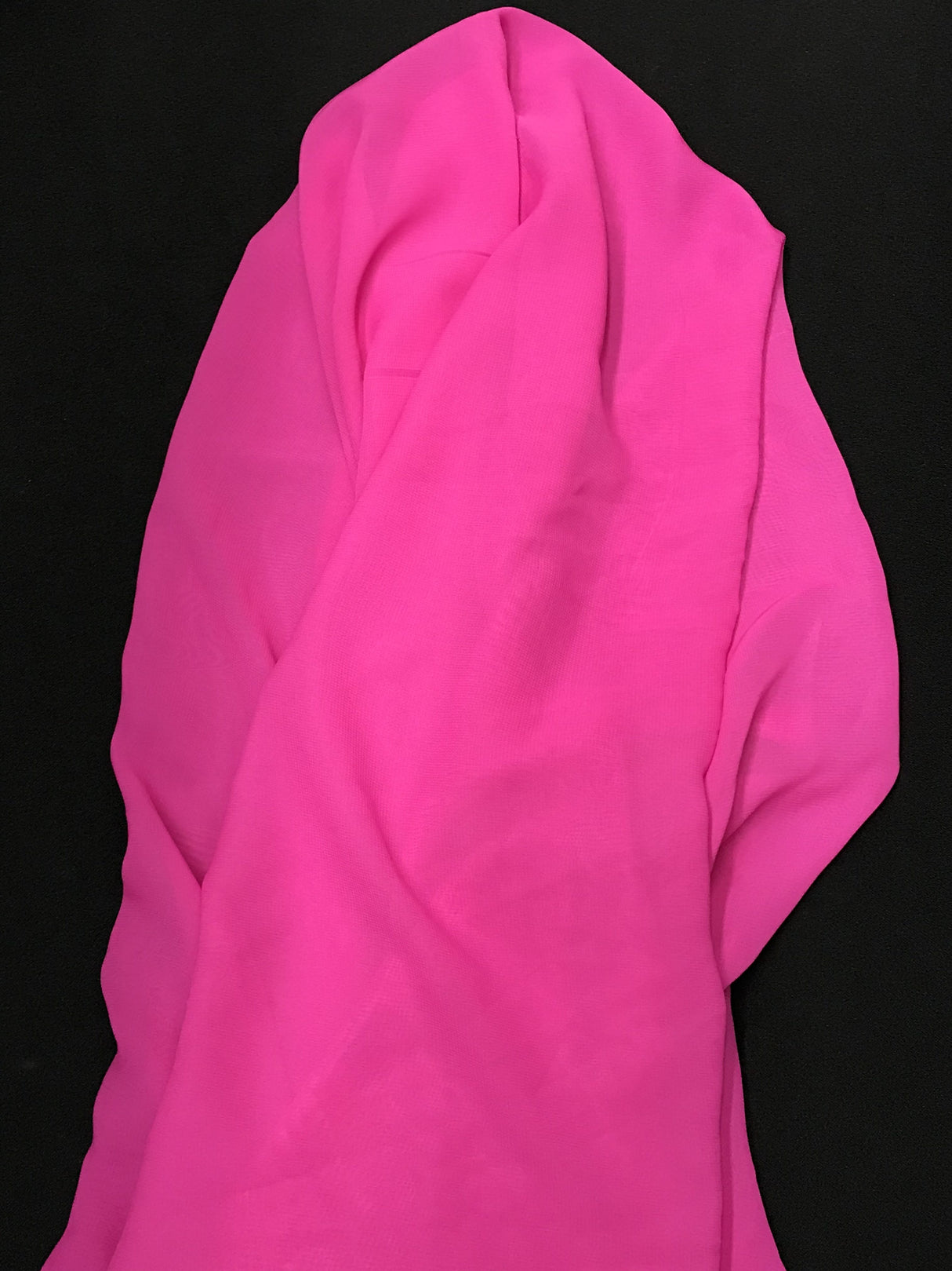 Bright Fuchsia Polyester Chiffon Fabric - Bright Fuchsia, Sheer, 59"-60" Width (1 Yard)