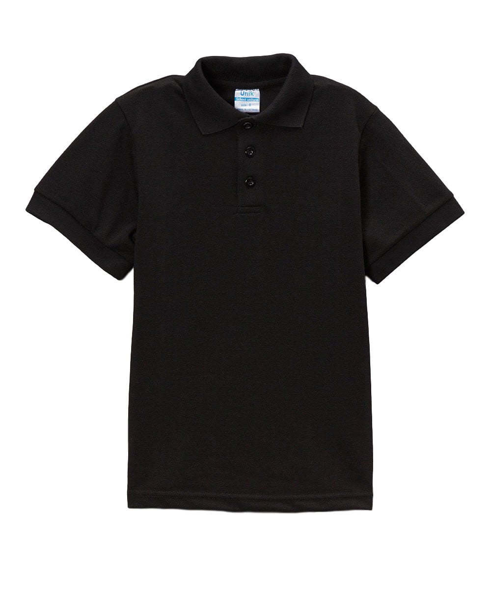 Boys Uniform Polo Shirt Cotton Polyester Fabric - Red, Pique, Ribbed Collar And Sleeve, 5-18 (1 Piece)