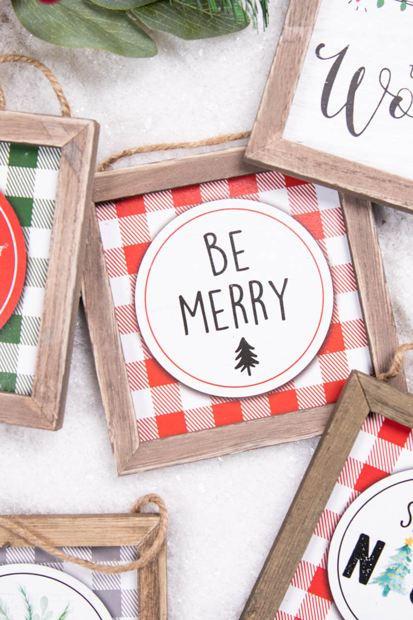 5.5” Wood Holiday Sign Ornament