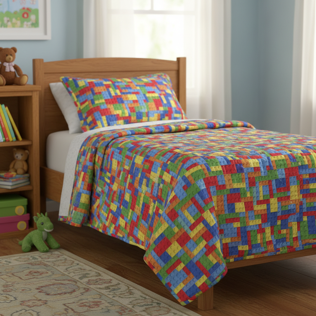 Quilting Cotton Building Blocks Multi Novelty 44/45"