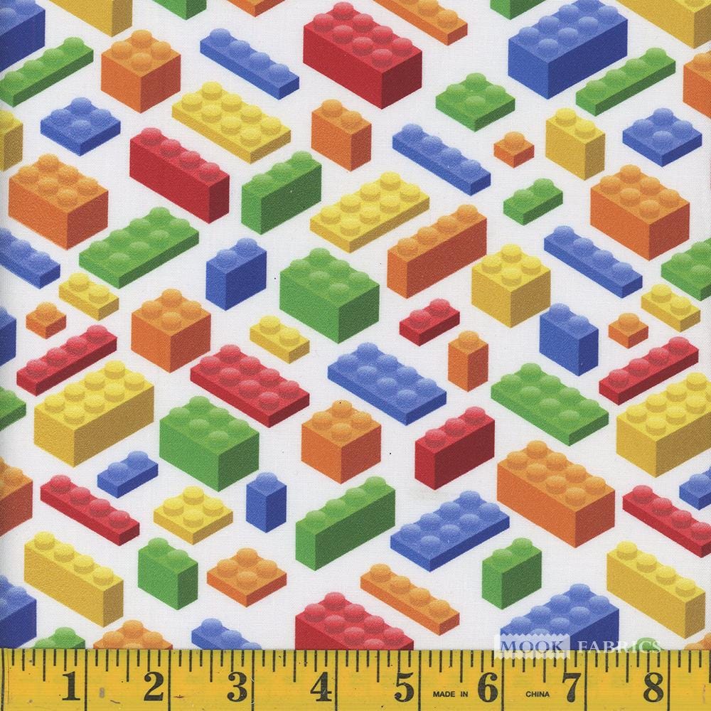 Quilting Cotton Building Blocks Novelty Fabric