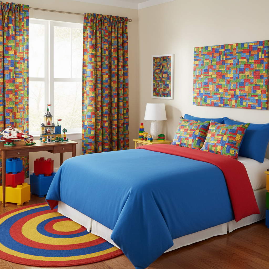 Quilting Cotton Building Blocks Multi Novelty 44/45"