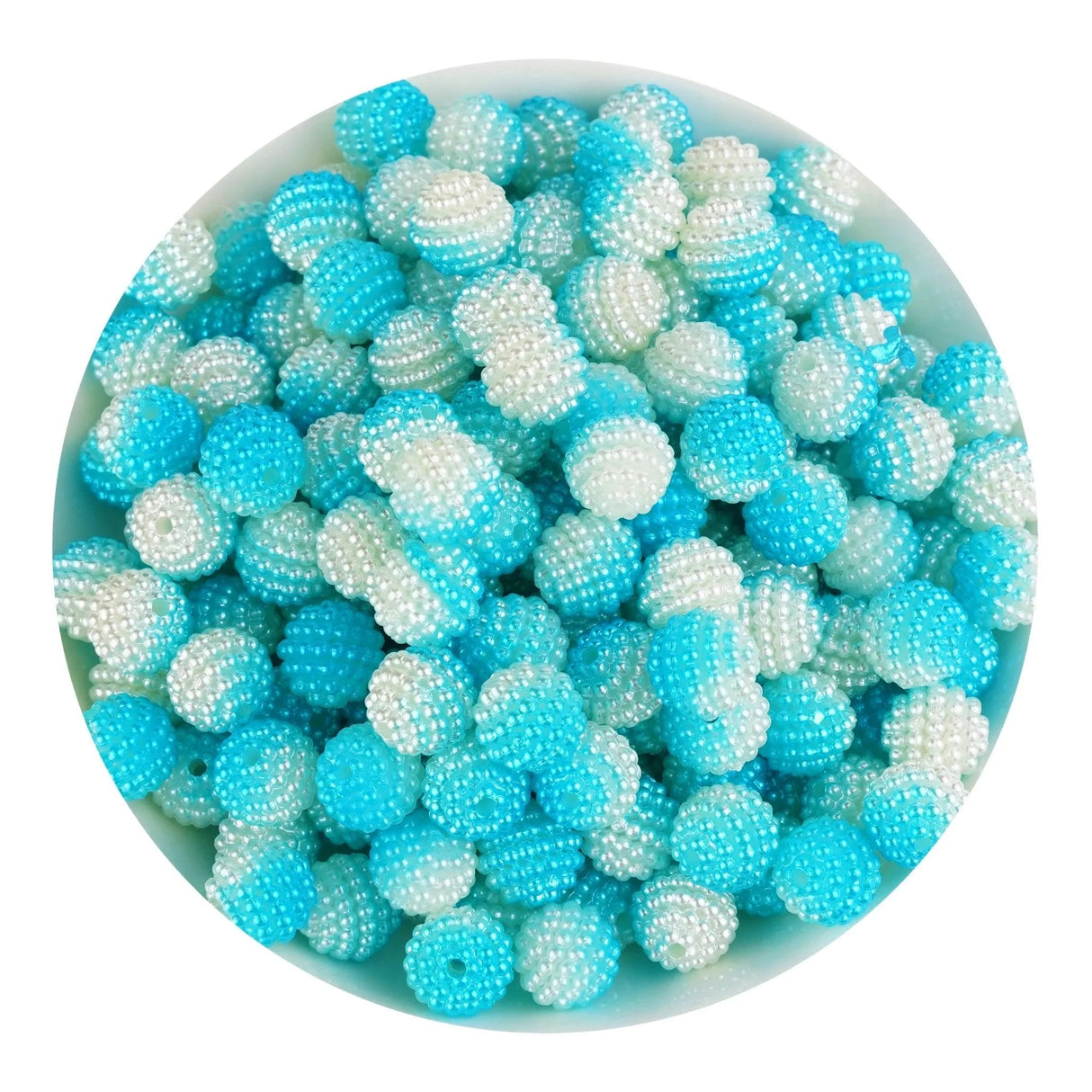 Bumpy Beads - Light Blue & White 2 Tone (215 per Bag - 10mm)