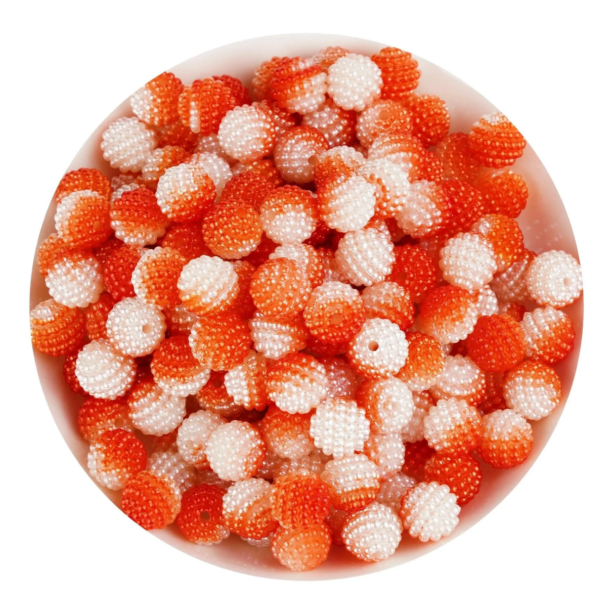 Bumpy Beads - Orange & White 2 Tone (215 per Bag - 10mm)
