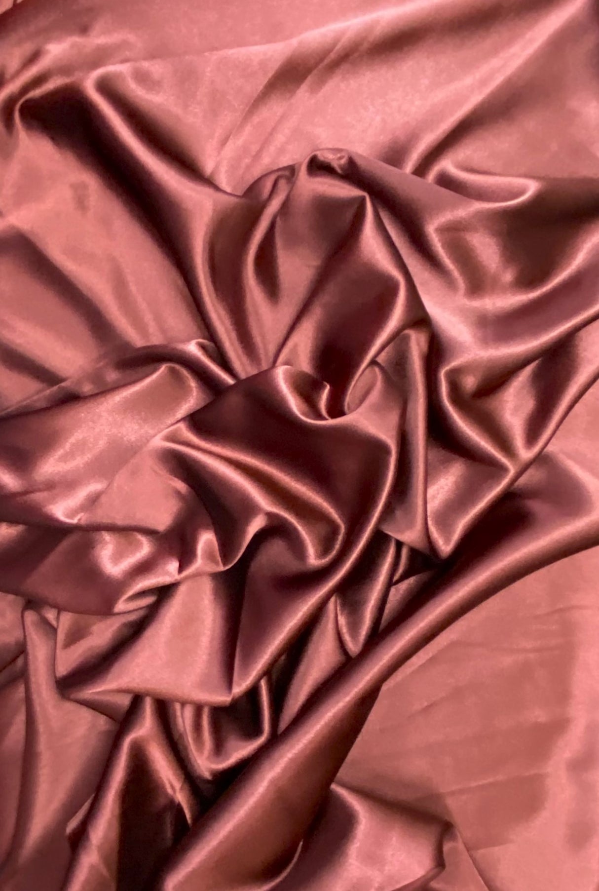 Crepe Satin Polyester Fabric - Burgundy, Shiny, 58" Width (1 Yard)