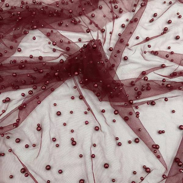 1 Yard Pearl Tulle Fabric Soft Sheer Mesh 58 Inch Width for Bridal Gowns