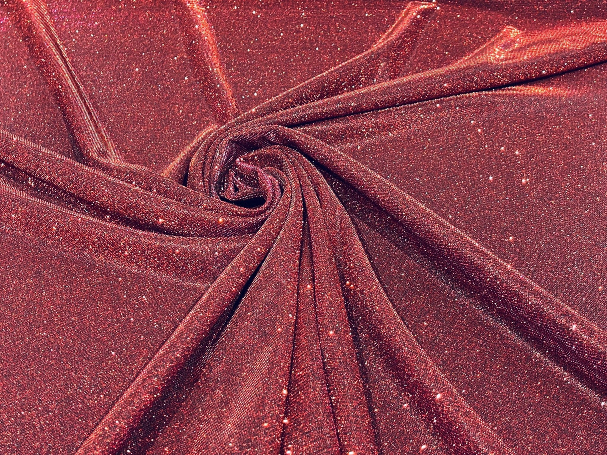 Burgundy Moon Shadow Shimmer Glitter Fabric - Burgundy, Full Glitter Covered Shimmer, 58/60" Wide (1 Yard)
