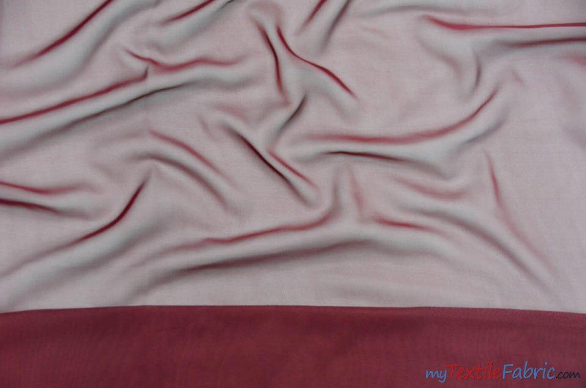 Double Georgette 100 Percent Polyester Fabric - Sheer Crepe Texture, 60" Width, Multiple Colors (1 Yard)