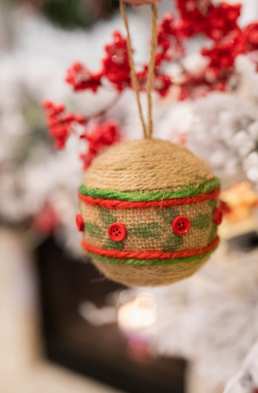 10 Cm Natural Jute Ball Christmas Ornaments