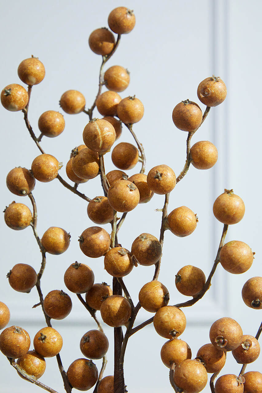 29” Crabapple Spray Butternut Autumn to Christmas Decorative Stem
