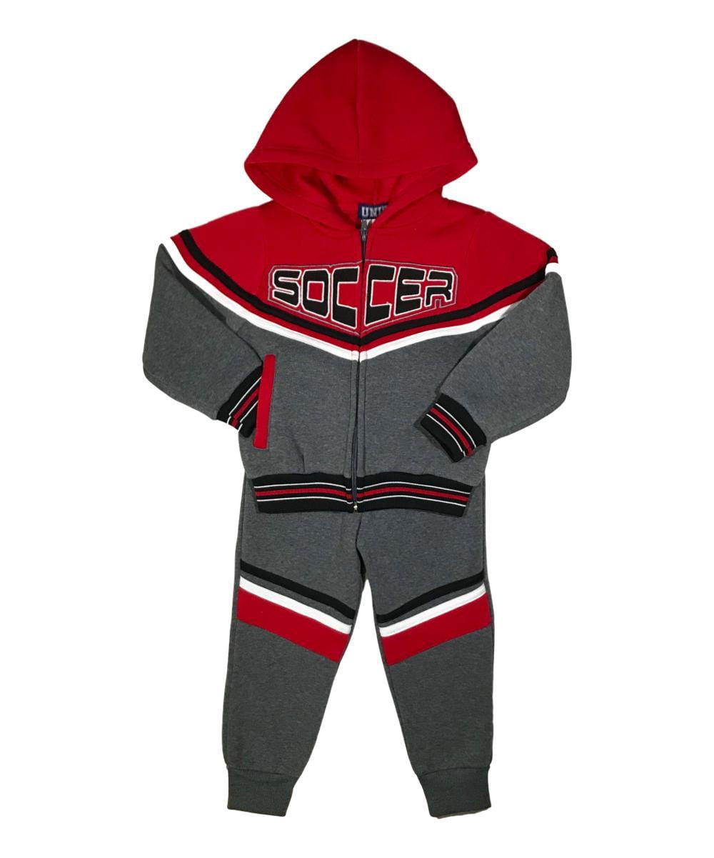 Soccer Tracksuit Fleece Fabric - D Grey, Navy, Black, Sporty Graphic (1 Set)