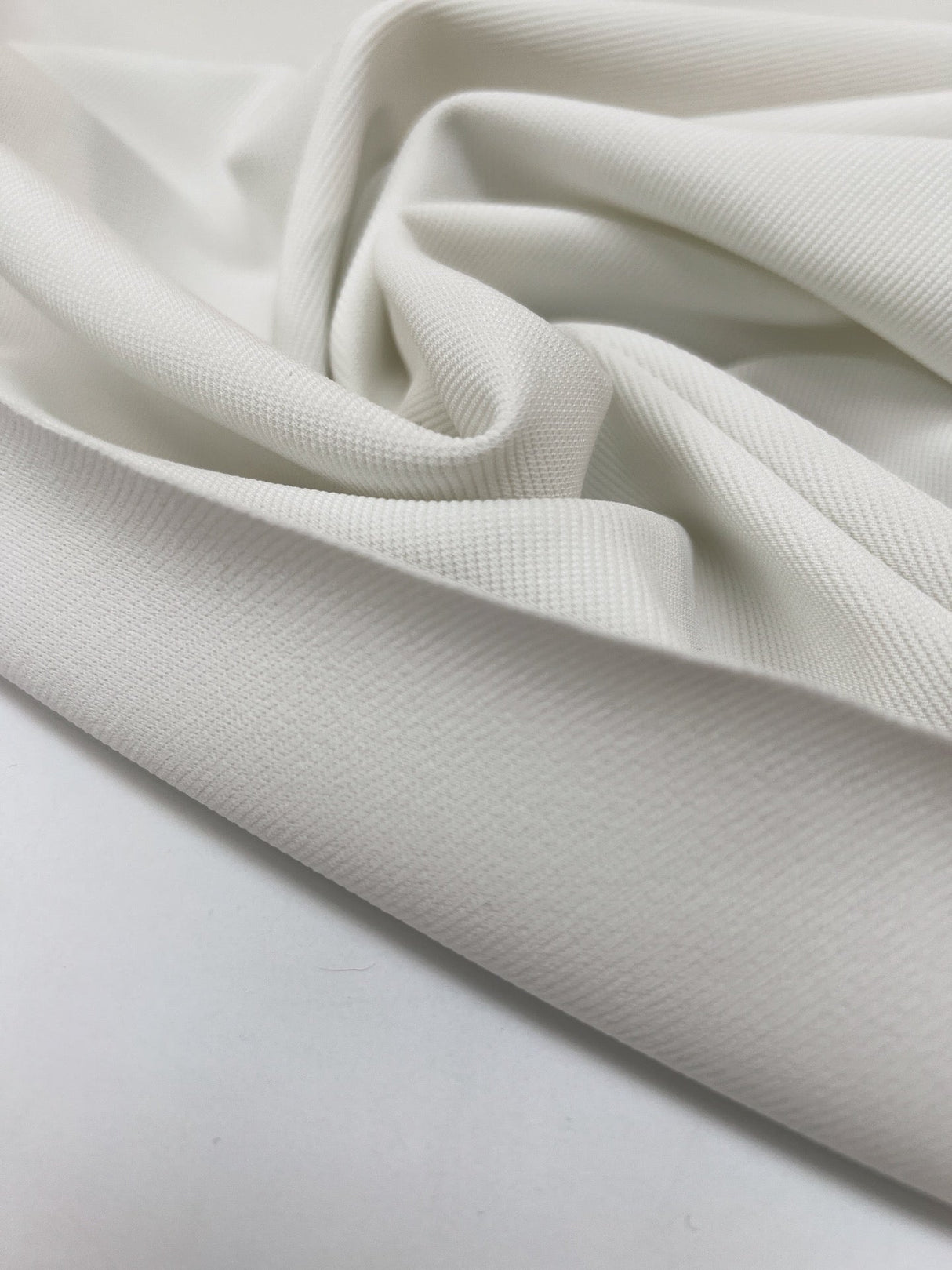 White Knitted Polyester Elastane Sportswear Fabric