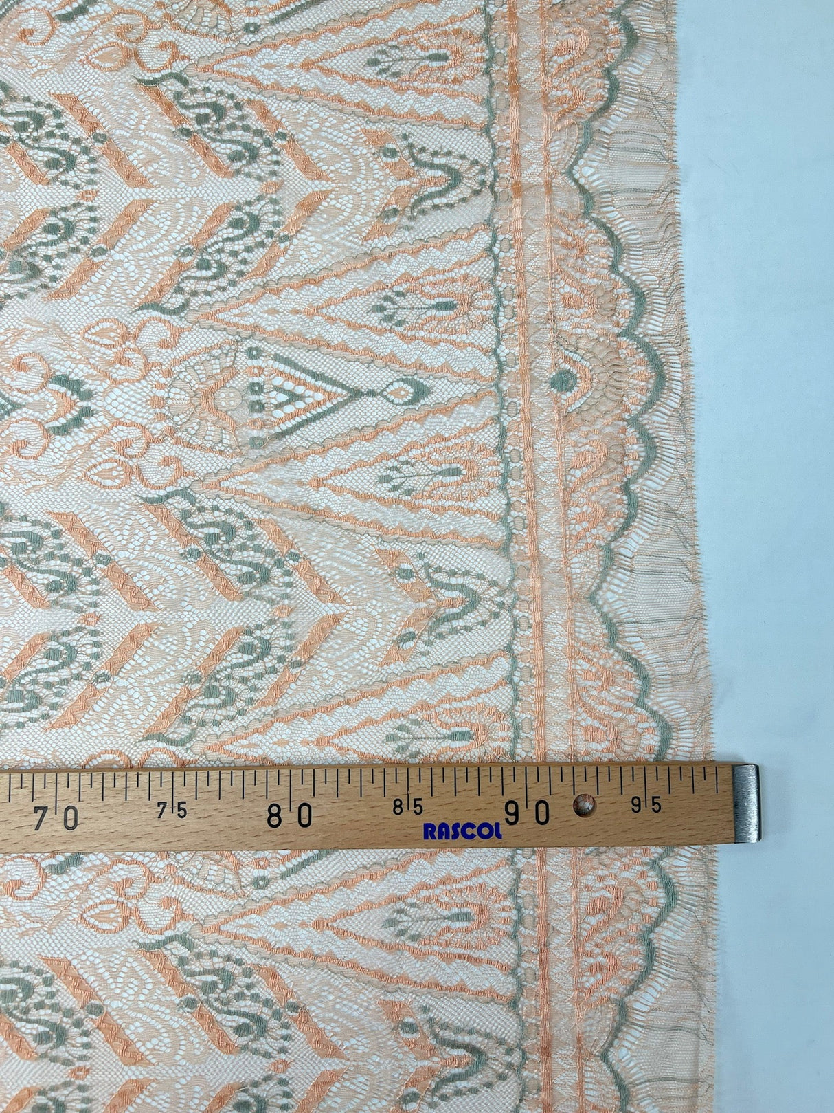 Viscose Lace Geometric Beige Blue Orange