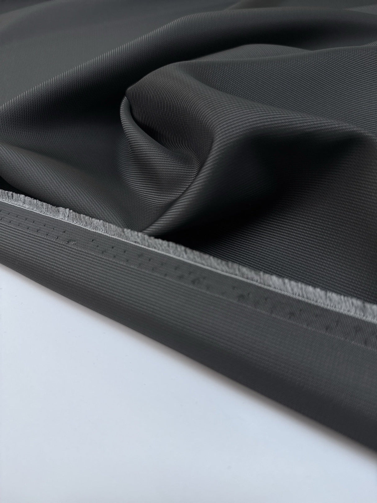 Italian Viscose Acetate Jacquard Fabric Gray Black Stripes
