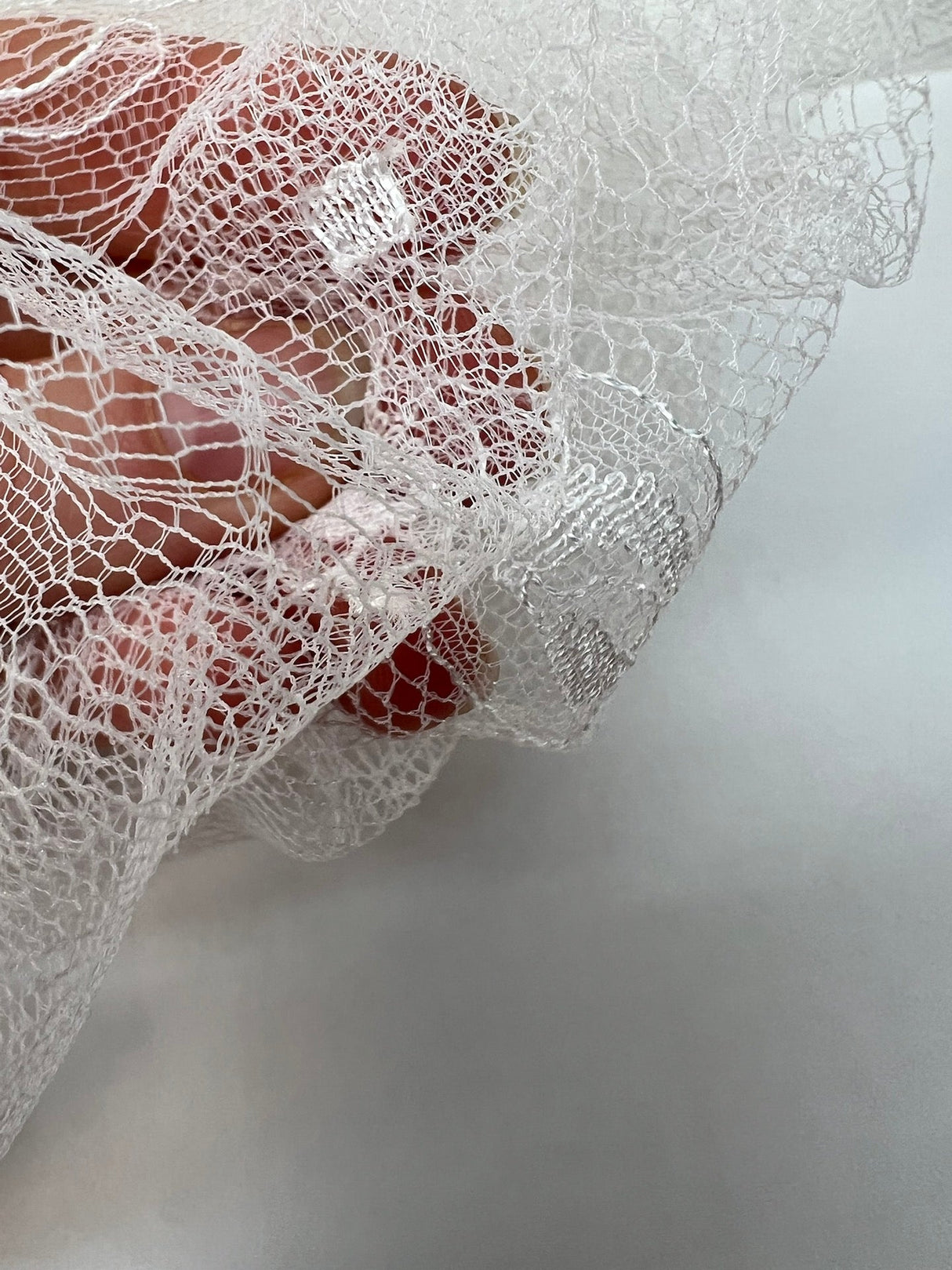 Viscose Cotton Lace Floral White