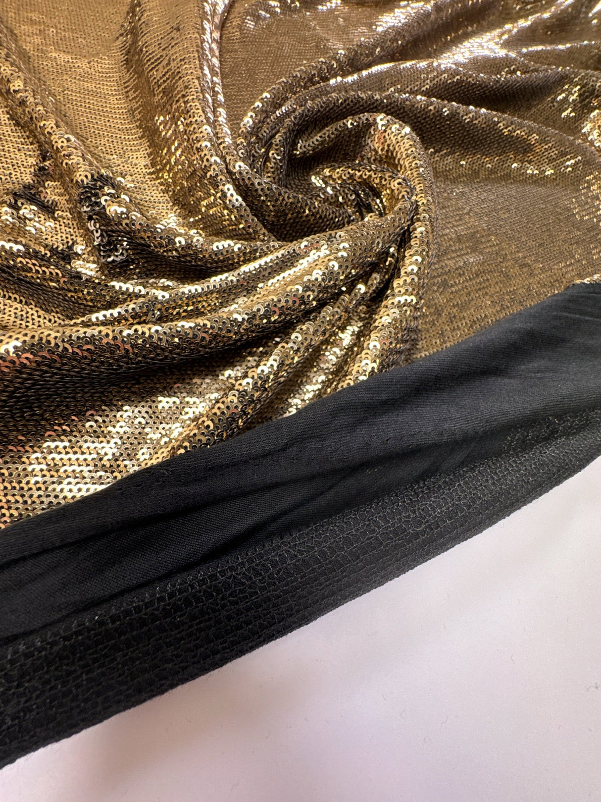 Cotton Knitted Sequined Fabric Silver-Golden
