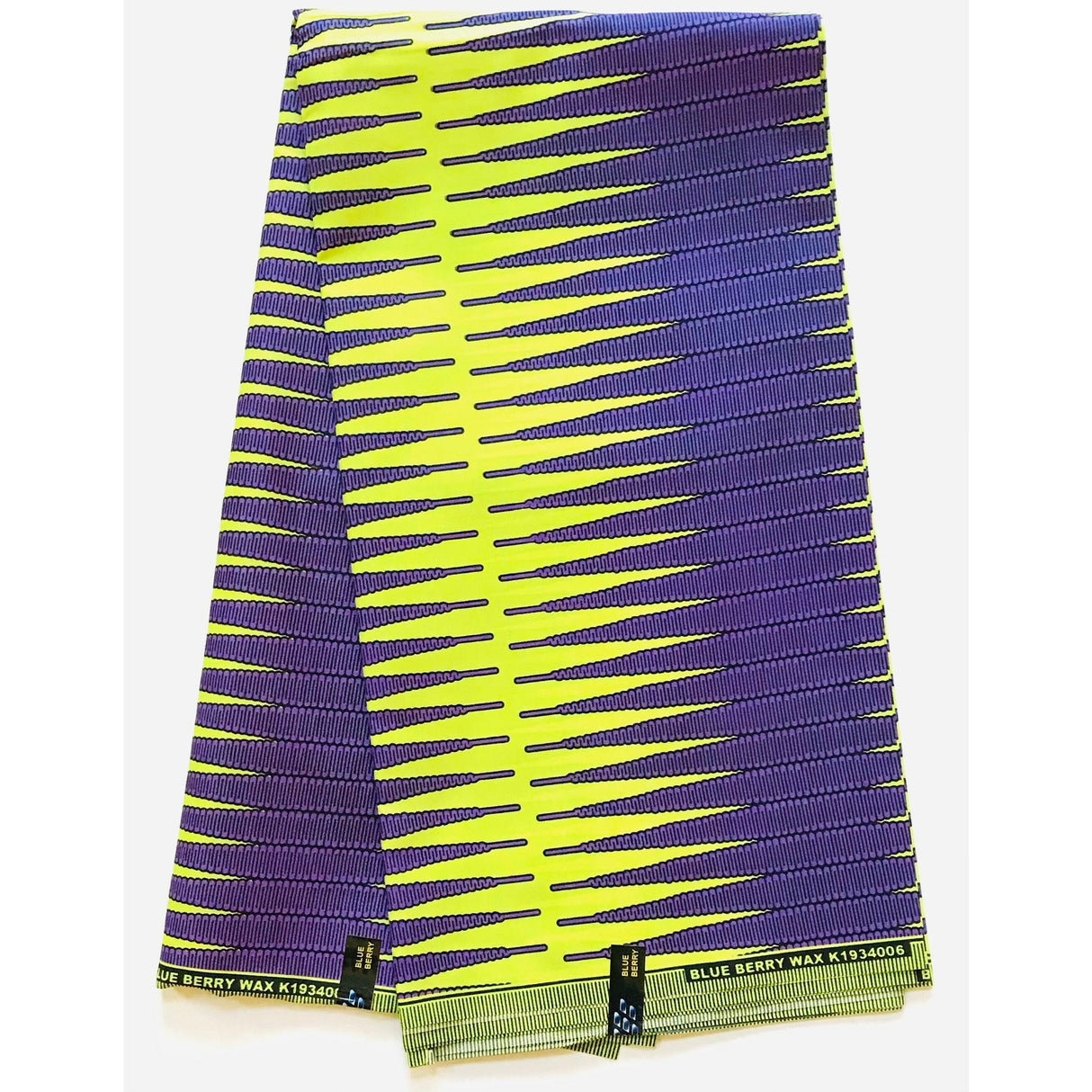 African Print Fabric Ankara Polycotton Fabric - Purple, Green Owerri Beat Design, 45" Width (Per Yard)