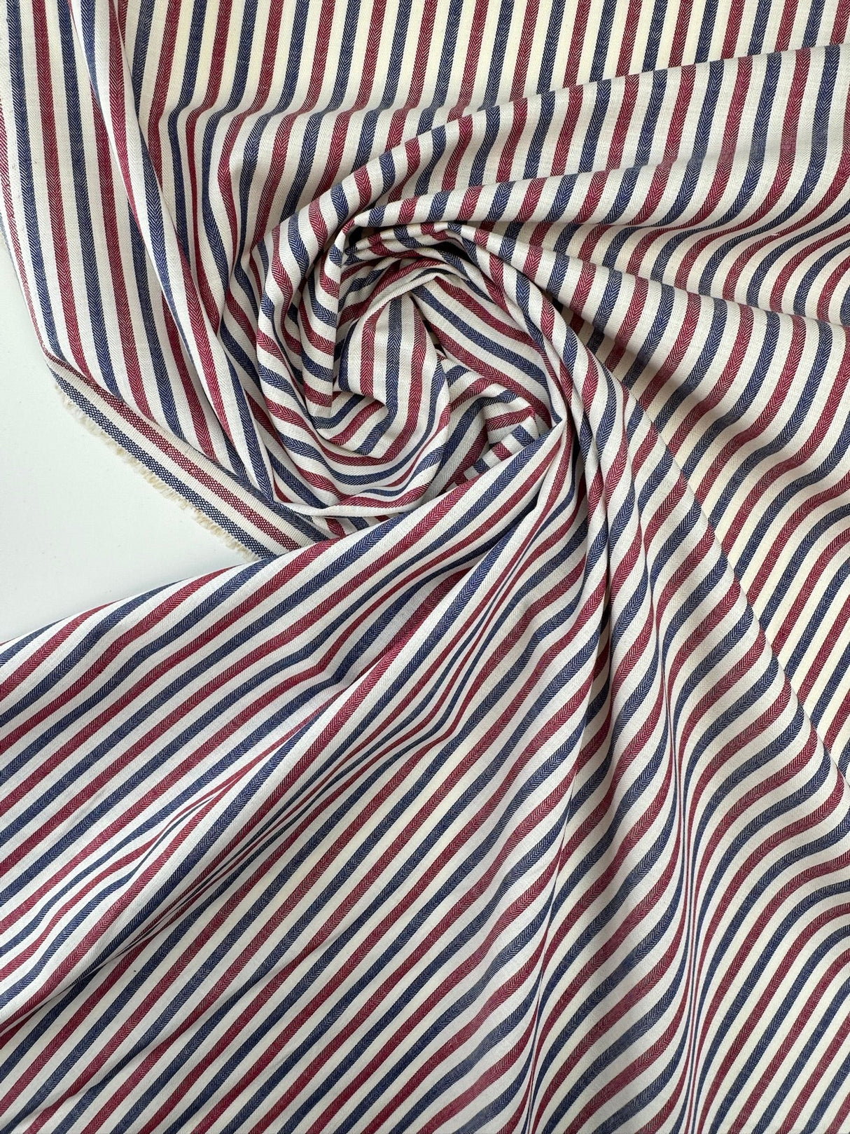 Cotton Twill Fabric Multicolour Stripes Herringbone