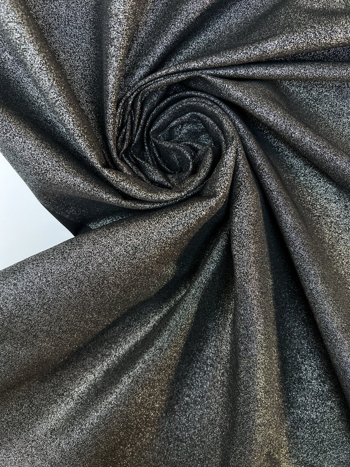 Cotton Elastane Glitter Fabric Silver Black