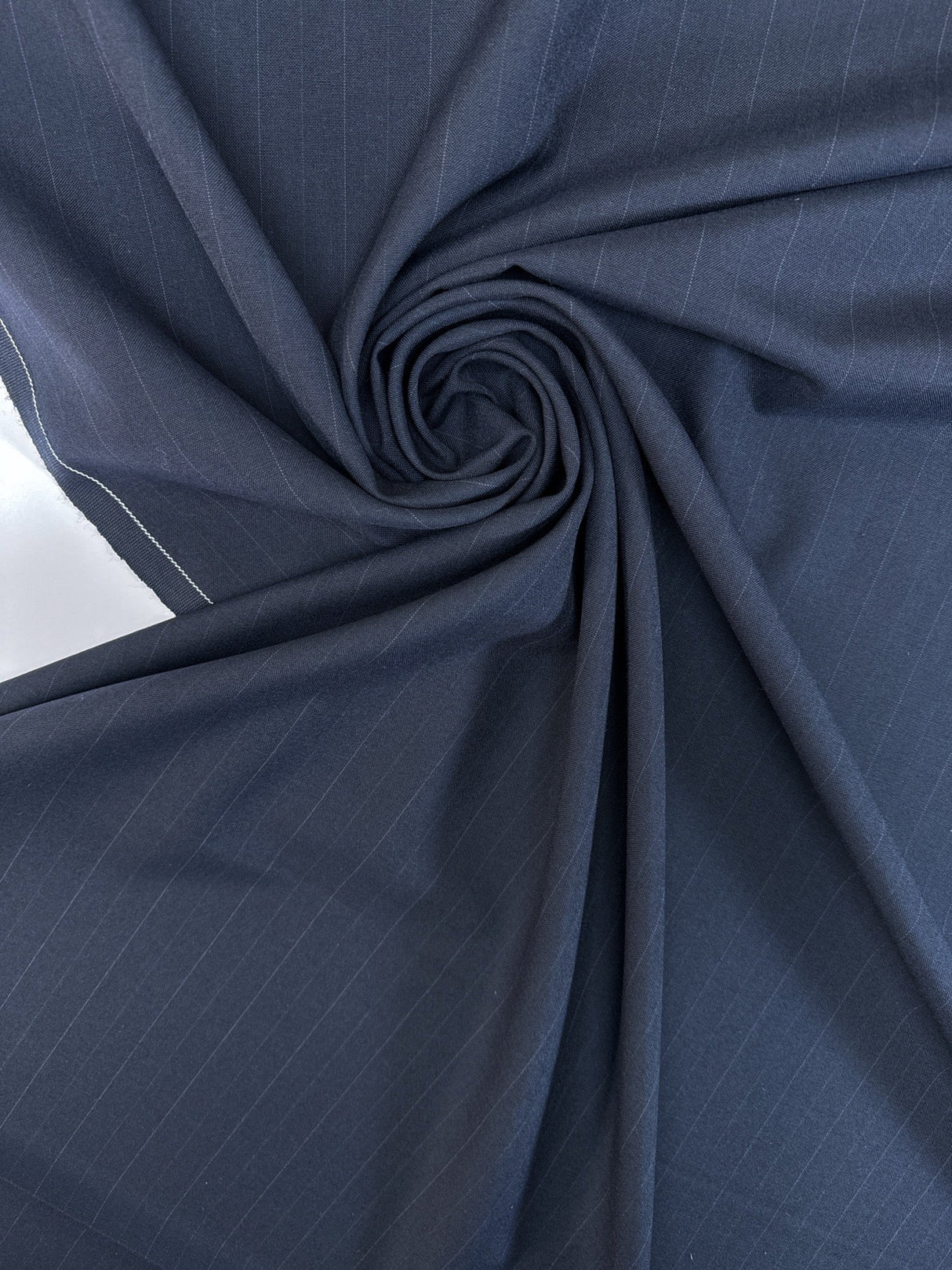 Wool Polyester Blend Striped Suiting