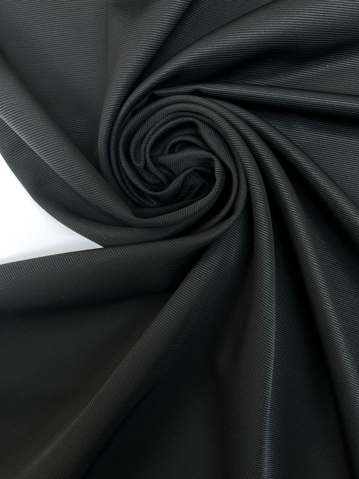 Black Wool Rep Weave Fabric
