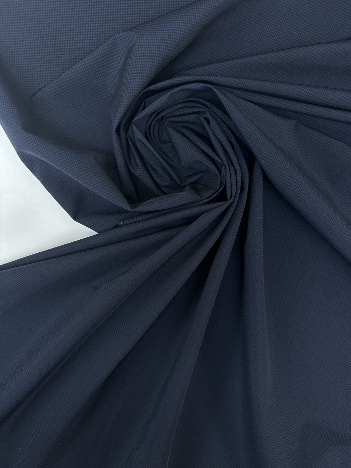 Virgin Wool Suit Fabric Checked Blue Black