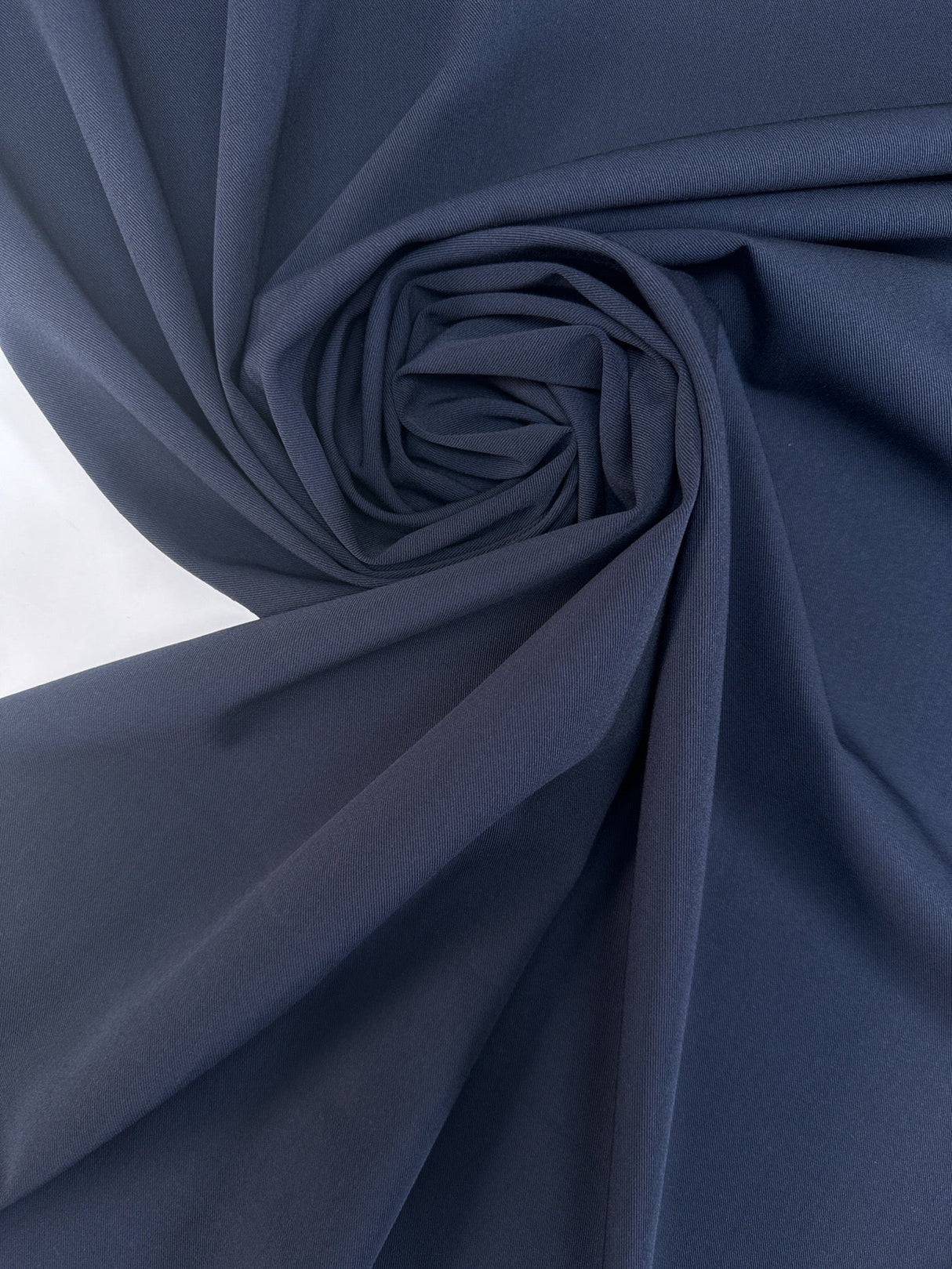 Blue Polyester Viscose Stretch Twill