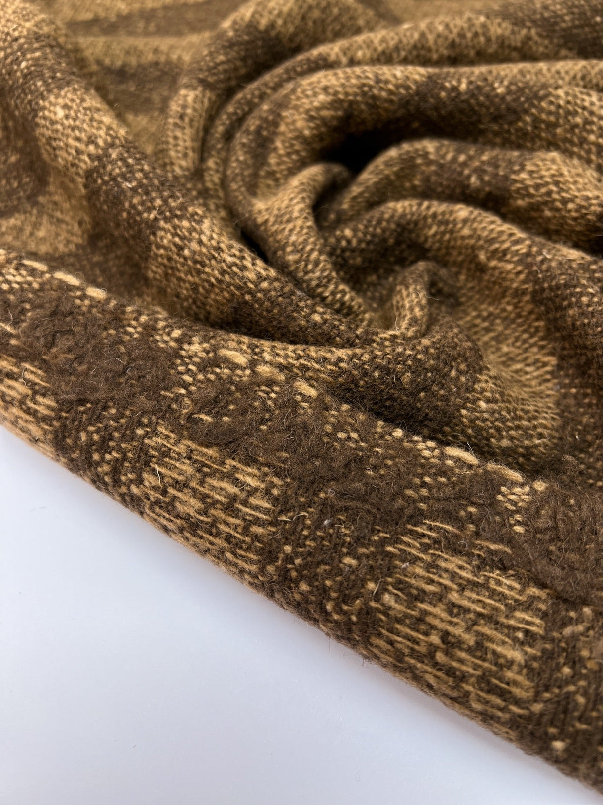 Italian Brown Striped Wool Fabric