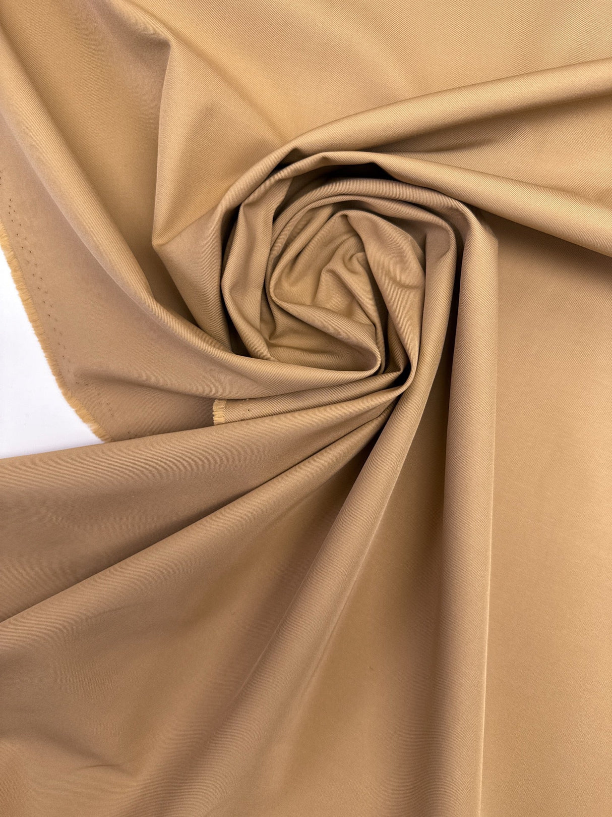 Italian Beige Polyester Cotton Gabardine
