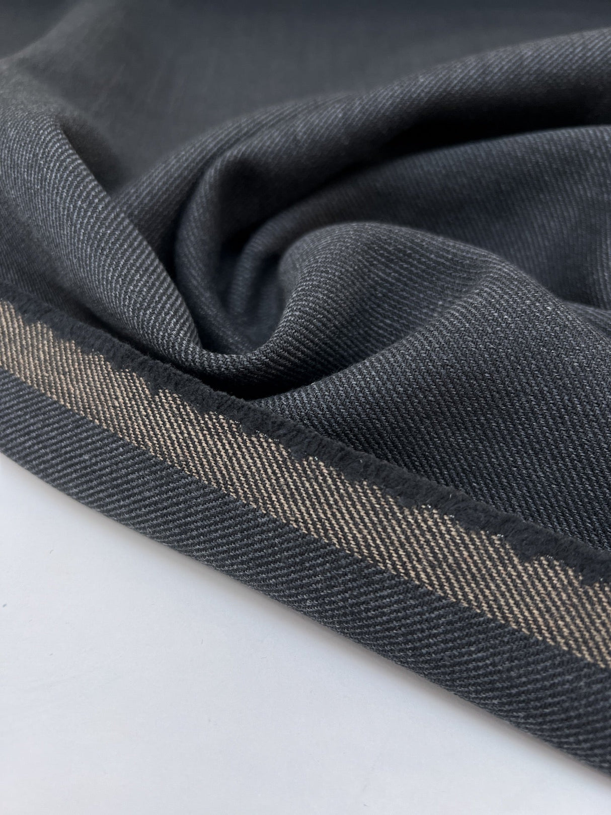 Cotton Blend Twill Melange Gray