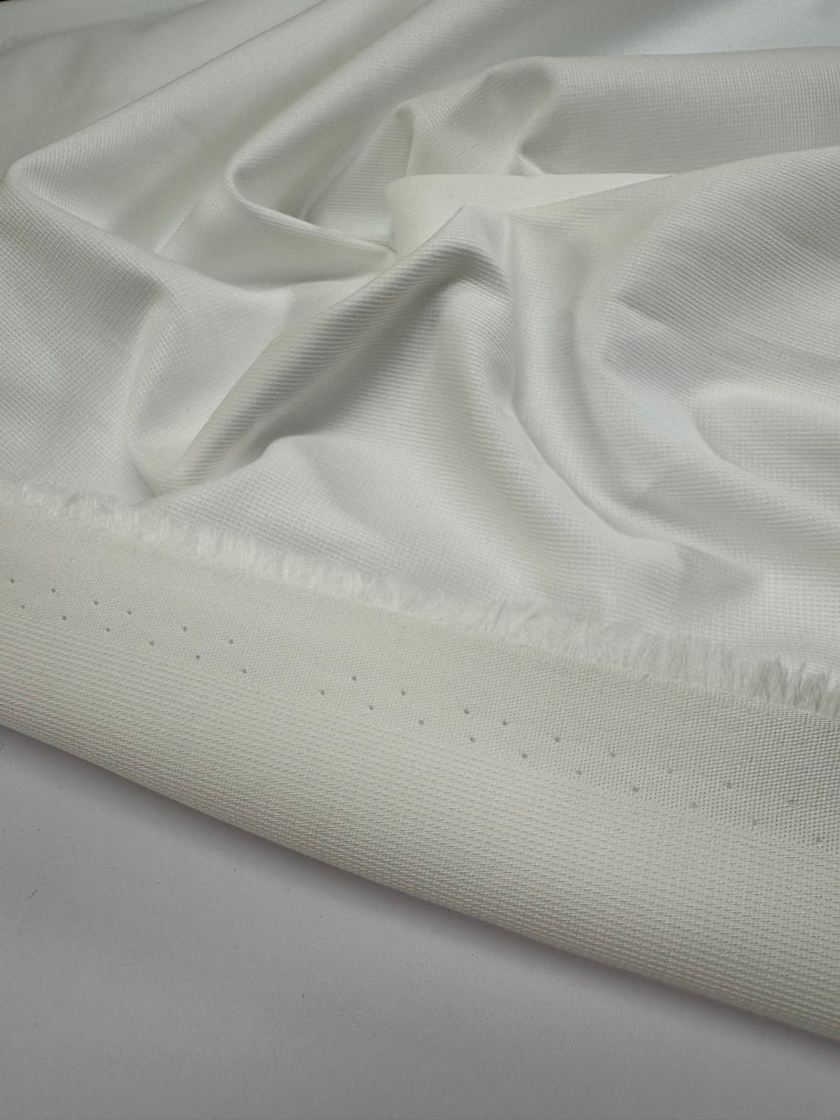 Cotton Viscose Jacquard White