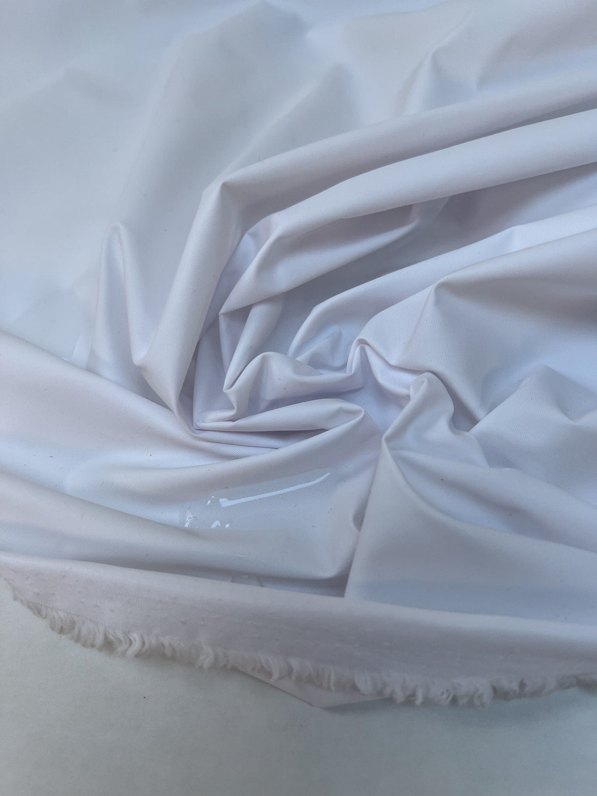 Waterproof White Polyamide Rep Weave Jacket Fabric