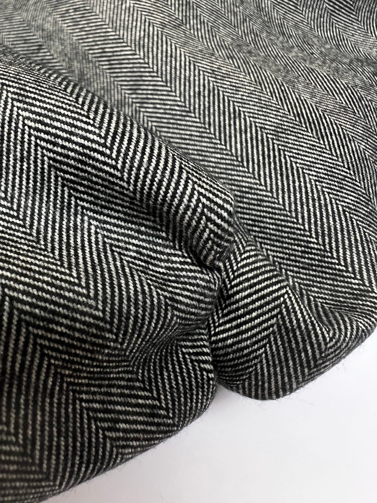 Wool Tweed Herringbone Suit Fabric Gray