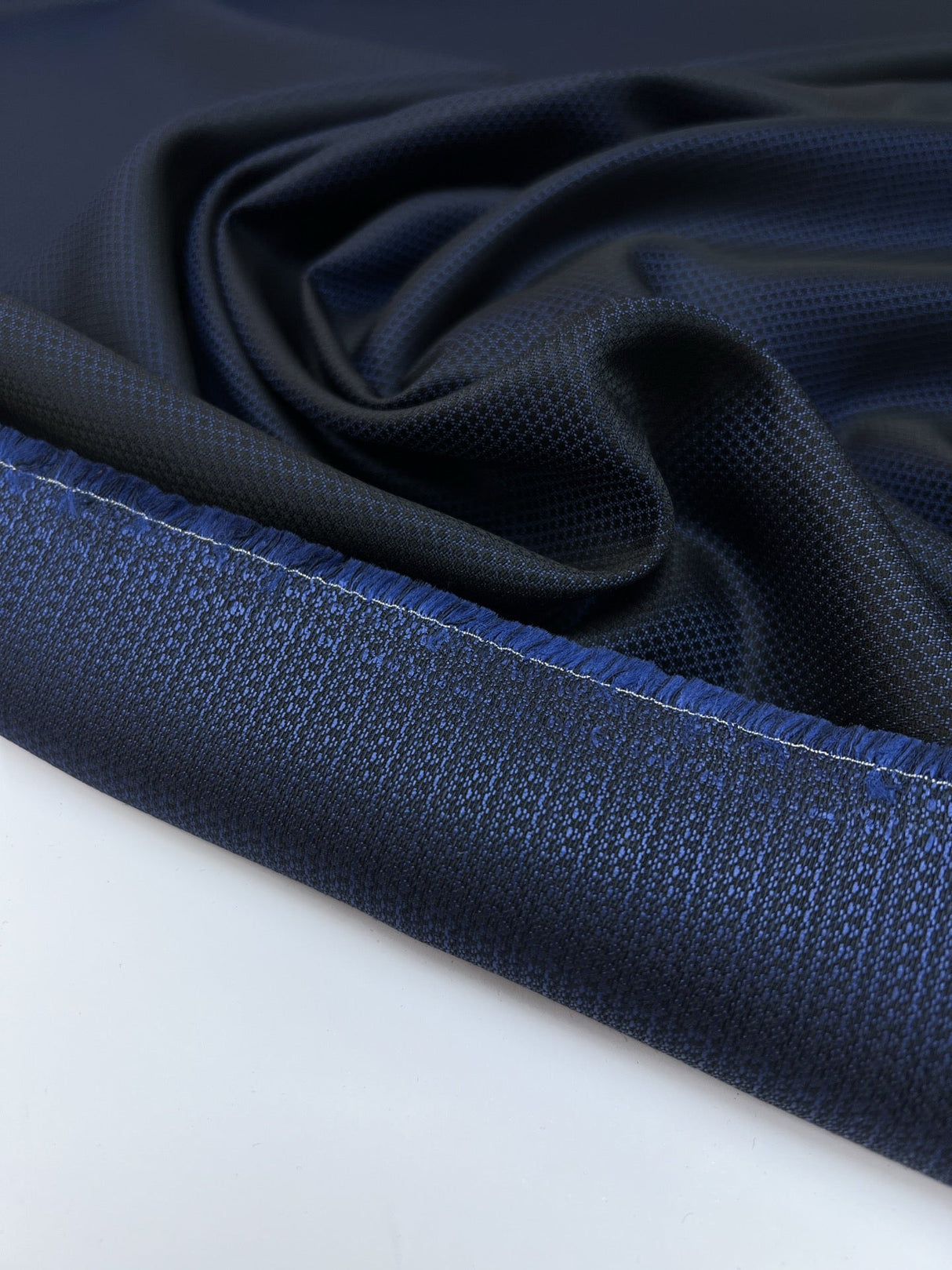 Wool Blend Changeant Fabric Blue Black