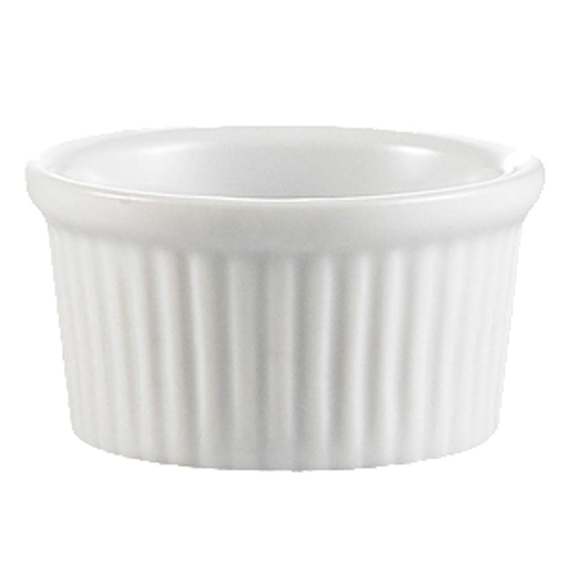 CAC RKF Festiware Super White China Fluted Ramekin, 4 oz.