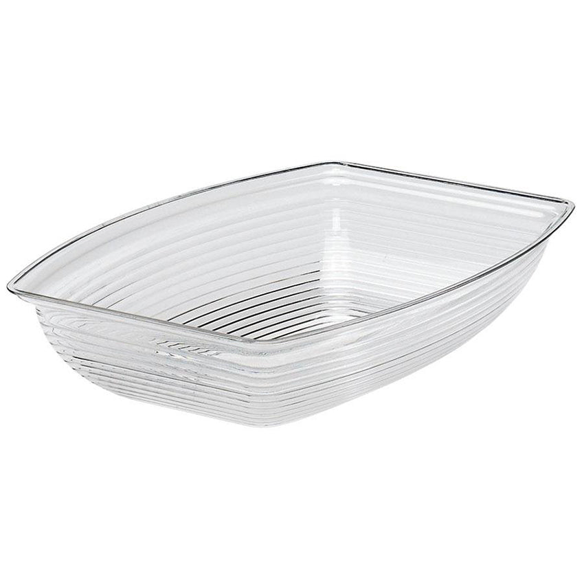 Cambro Camwear Clear Rectangular Ribbed Bowl, 9" x 12-1/8" - Case of 12