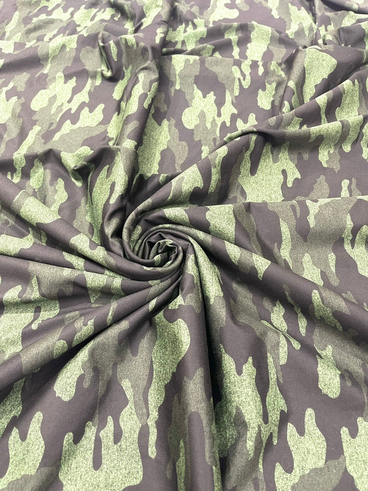 Camouflage Polyester Spandex Fabric - Heather Camouflage Print, Reversible, 58" Width (1 Yard)