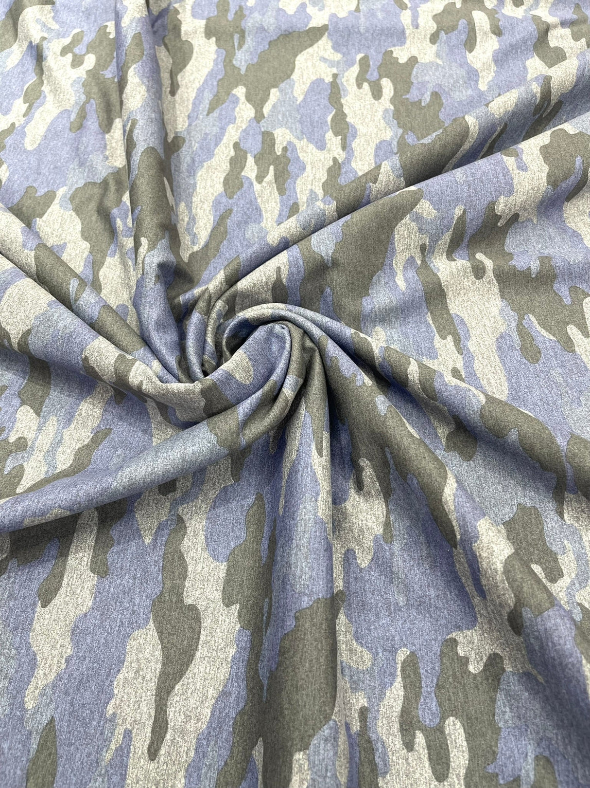 Camouflage Polyester Spandex Fabric - Heather Camouflage Print, Reversible, 58" Width (1 Yard)