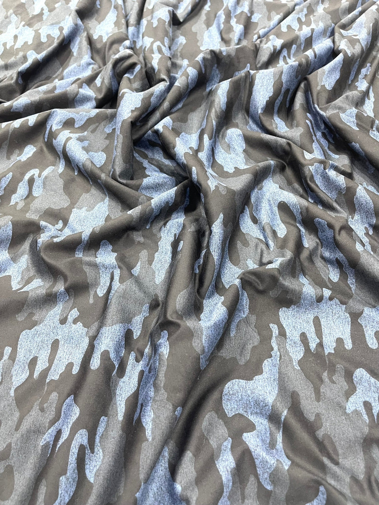 Camouflage Polyester Spandex Fabric - Heather Camouflage Print, Reversible, 58" Width (1 Yard)
