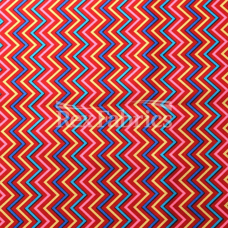 Candy Land Polyester Spandex Fabric - Multicolor Chevron, 60" Width, 300 GSM, DRI-TEX Moisture Wicking (1 Yard)