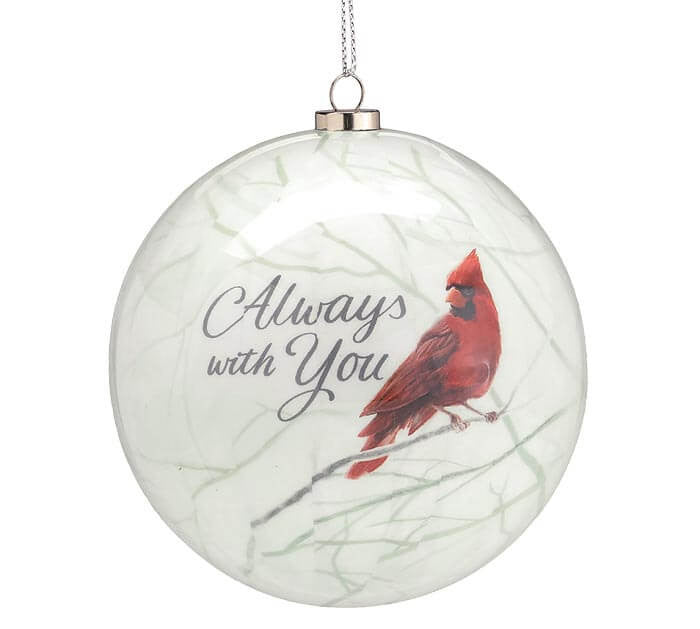 Always With You Cardinal Ornament 4 Inch Sentimental Christmas Decor
