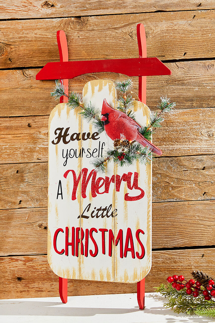 31" LED BTY/TMR "Merry Christmas" Sleigh
