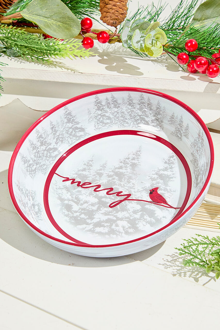 7.95" Melamine Cardinal Design Bowl