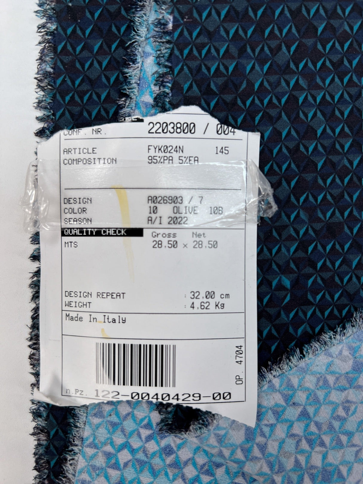 Polyamide Elastane Knit Printed Gray Blue