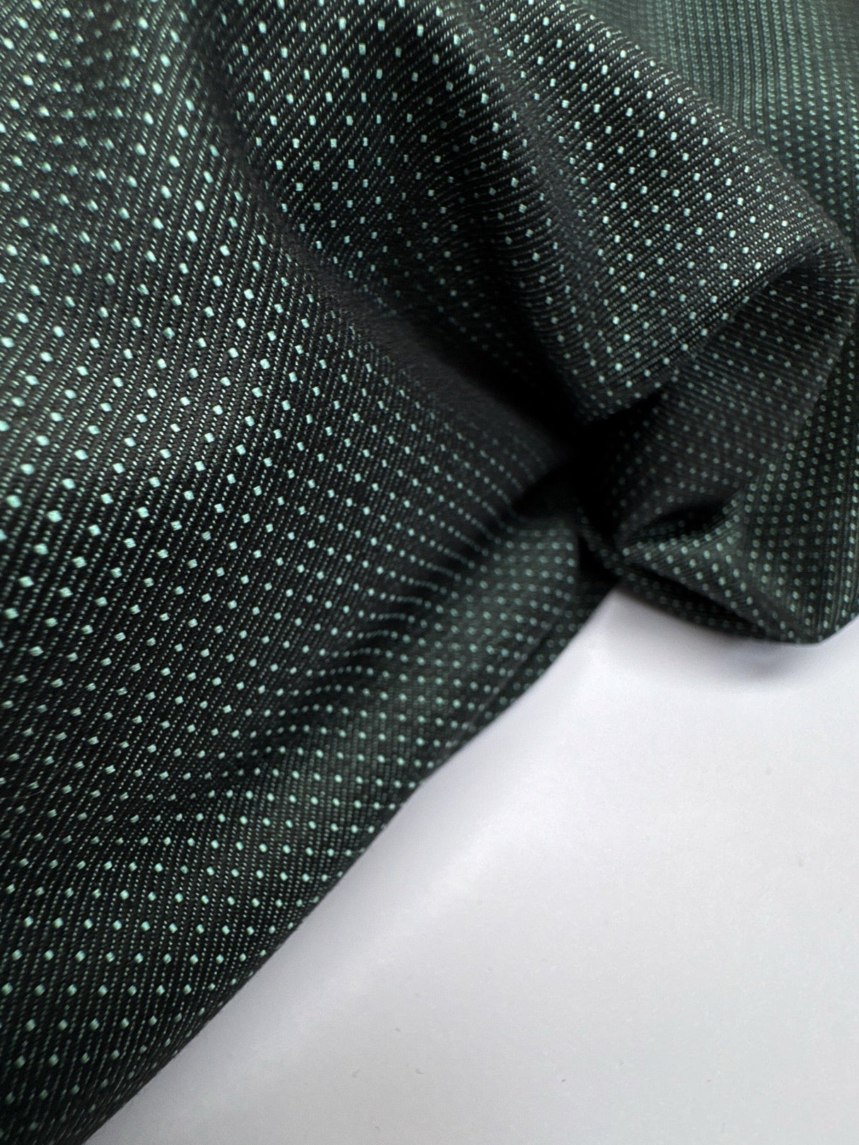 Jacquard Fabric Green Black Italian Polyester Polyamide 200 GSM