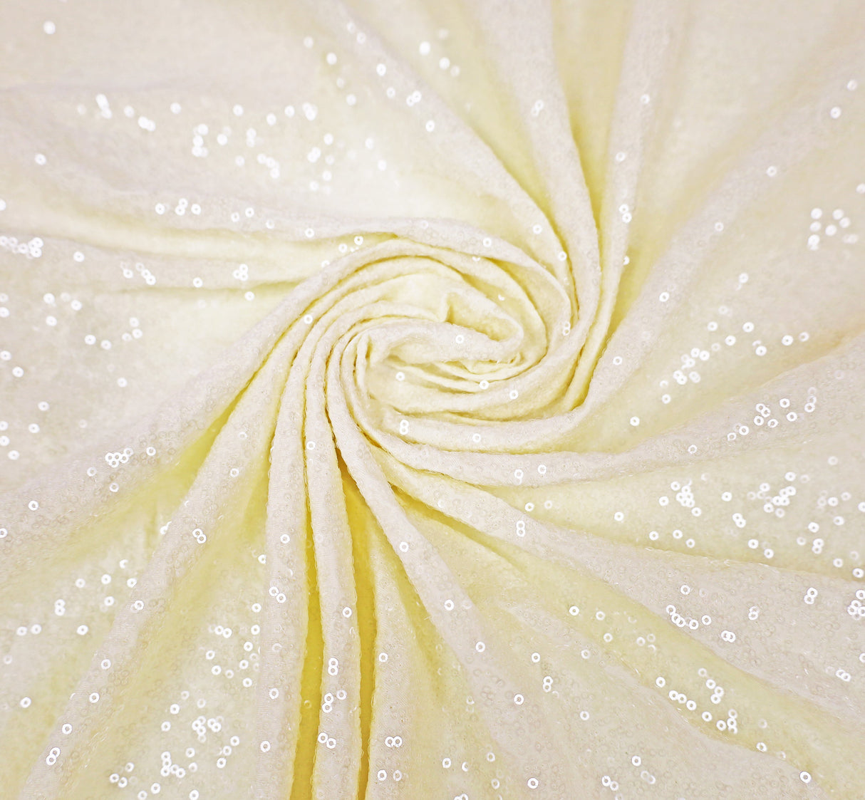 Sequin Spandex Rectangular Table Cover 8 Ft Ivory