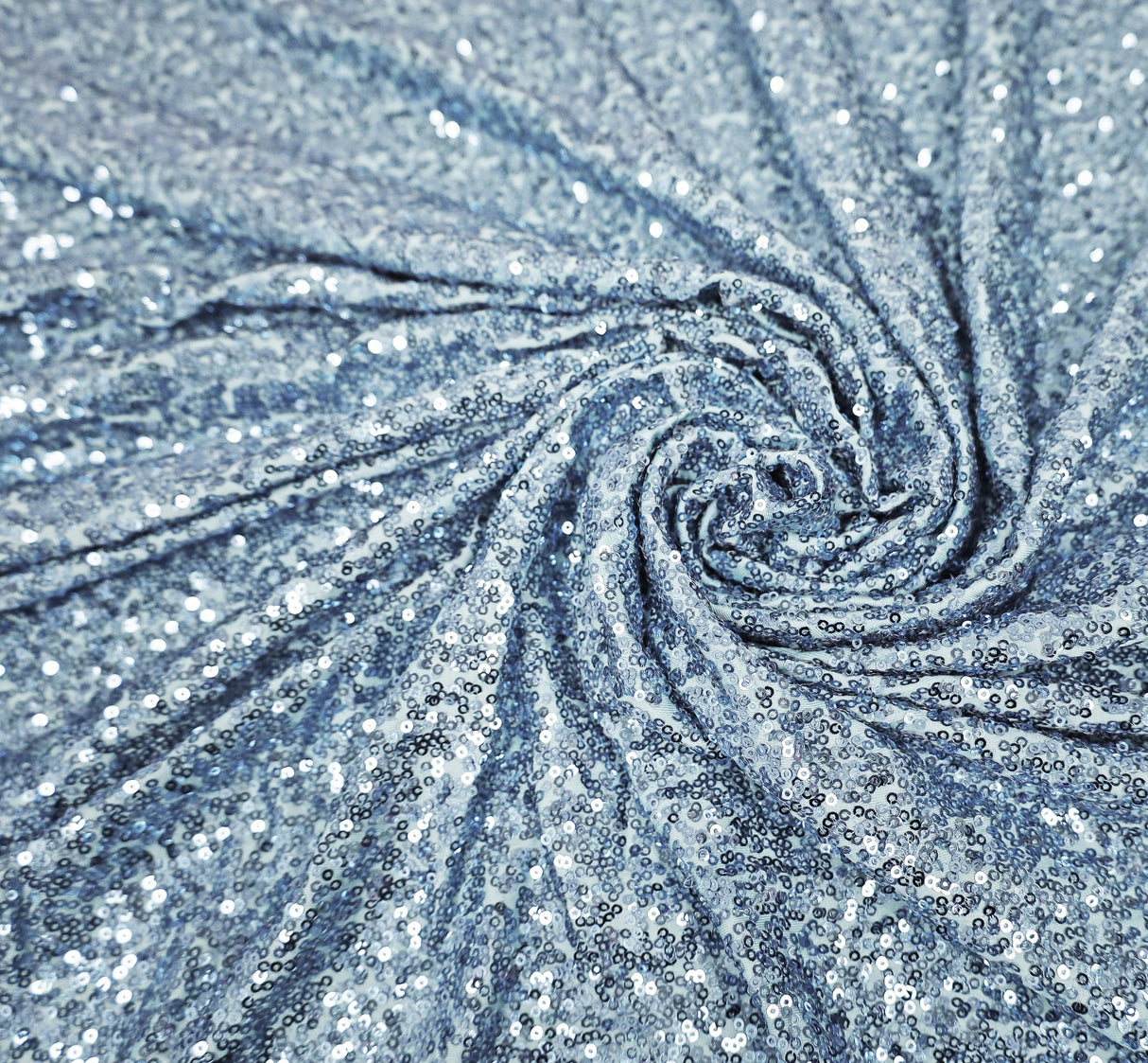 Cocktail Sequin Spandex Table Cover Dusty Blue