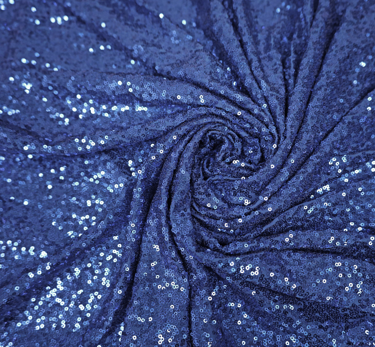 Sequin Spandex Rectangular Table Cover 8 Ft Navy Blue